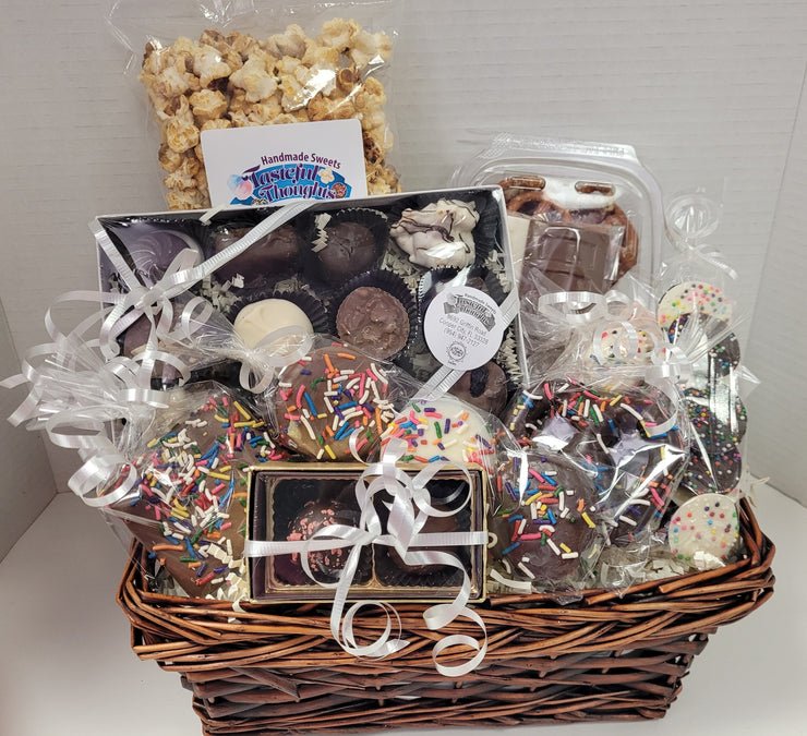 Wicker Basket - Popcorn and Chocolate