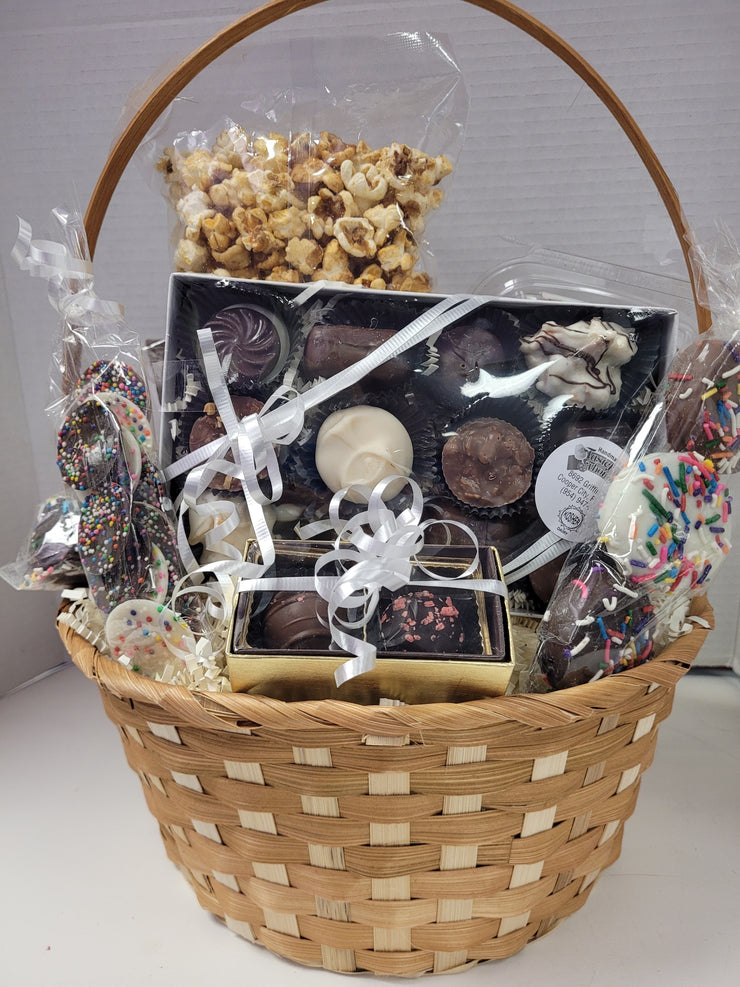 Wicker Basket - Popcorn and Chocolate