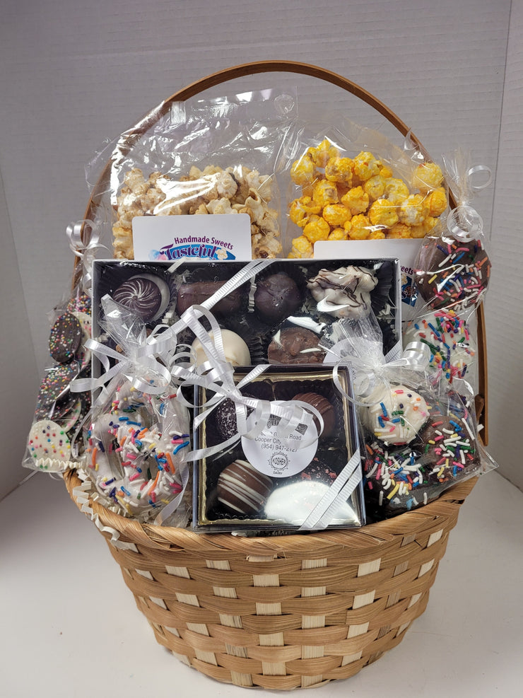 Wicker Basket - Popcorn and Chocolate