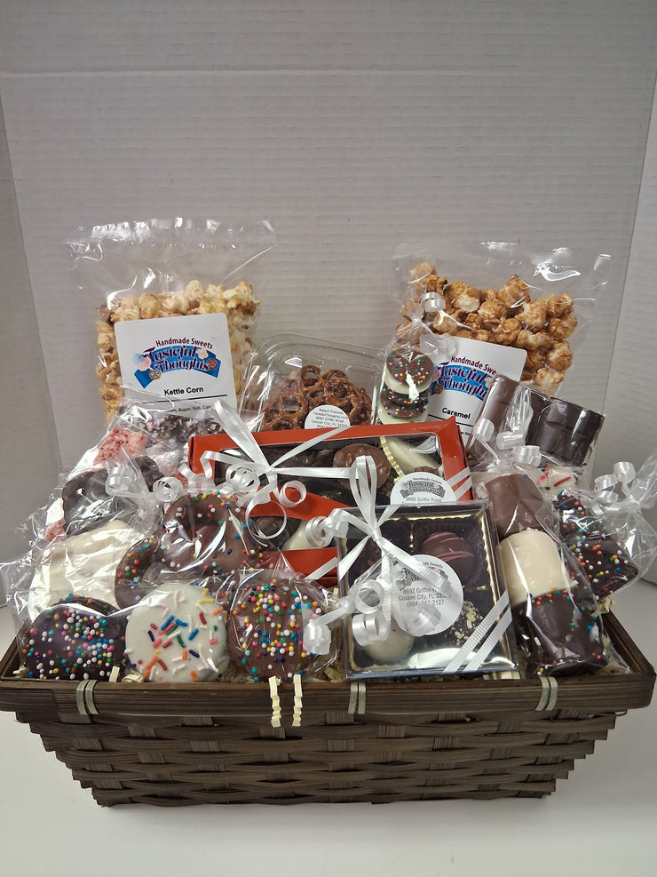 Wicker Basket - Popcorn and Chocolate