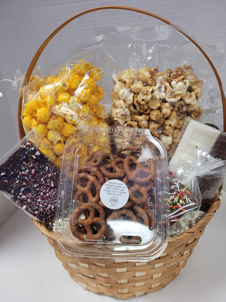 Wicker Basket - Popcorn and Chocolate