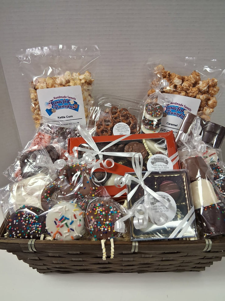 Wicker Basket - Popcorn and Chocolate